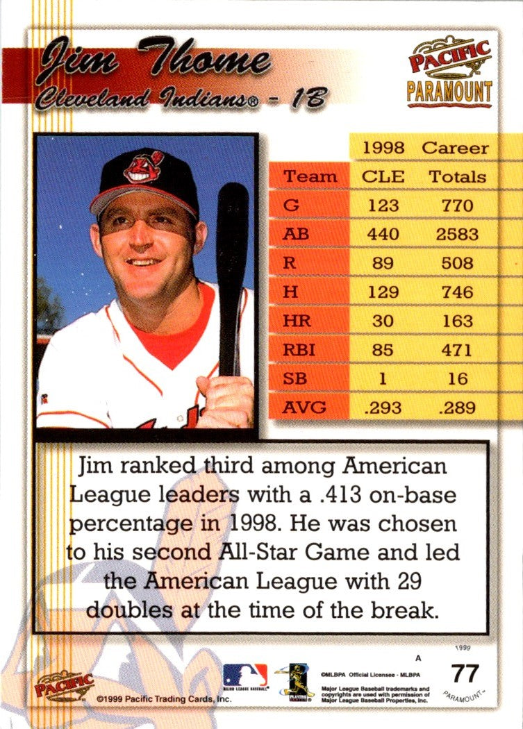 1999 Pacific Paramount Jim Thome