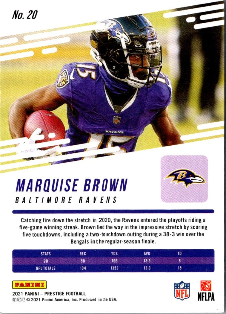 2021 Panini Prestige Marquise Brown