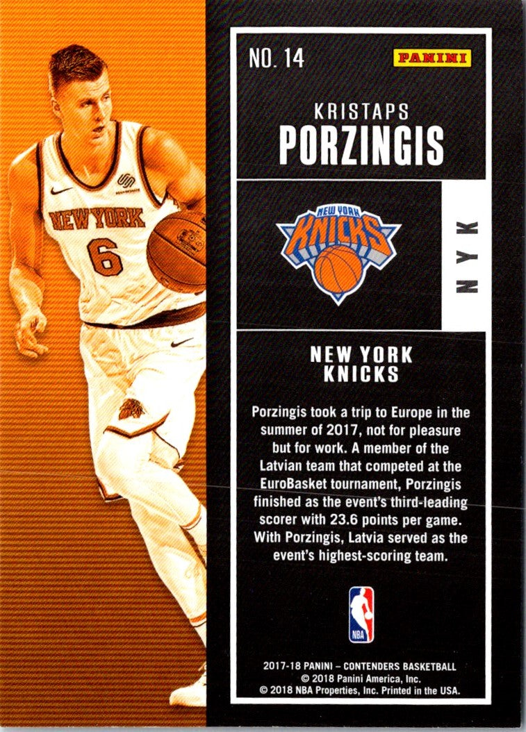 2018 Panini Revolution Shock Wave Kristaps Porzingis