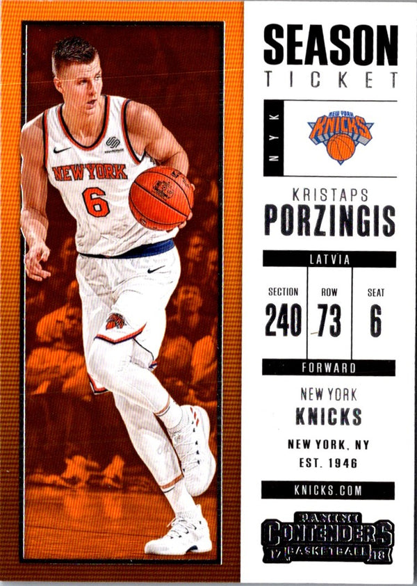 2018 Panini Revolution Shock Wave Kristaps Porzingis #14