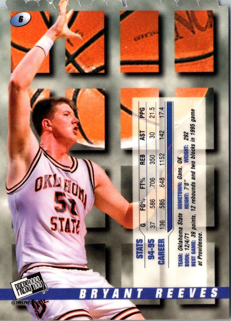 1995 Press Pass Premium Draft Picks Bryant Reeves