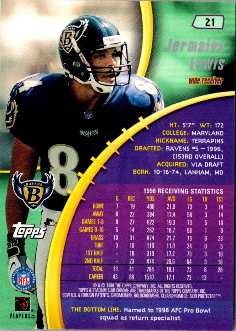 1999 Stadium Club Chrome Jermaine Lewis