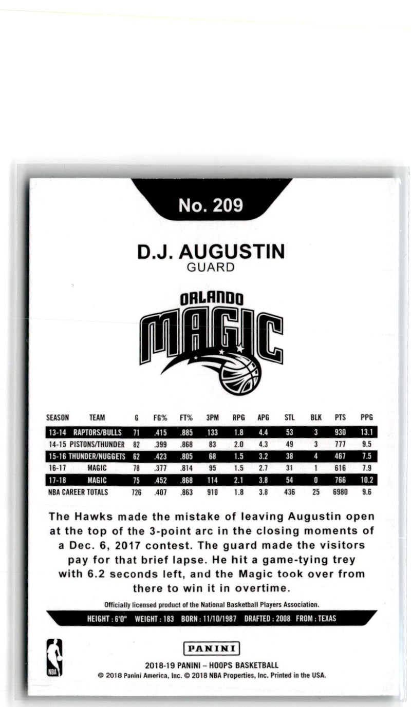 2018 Hoops Blue D.J. Augustin
