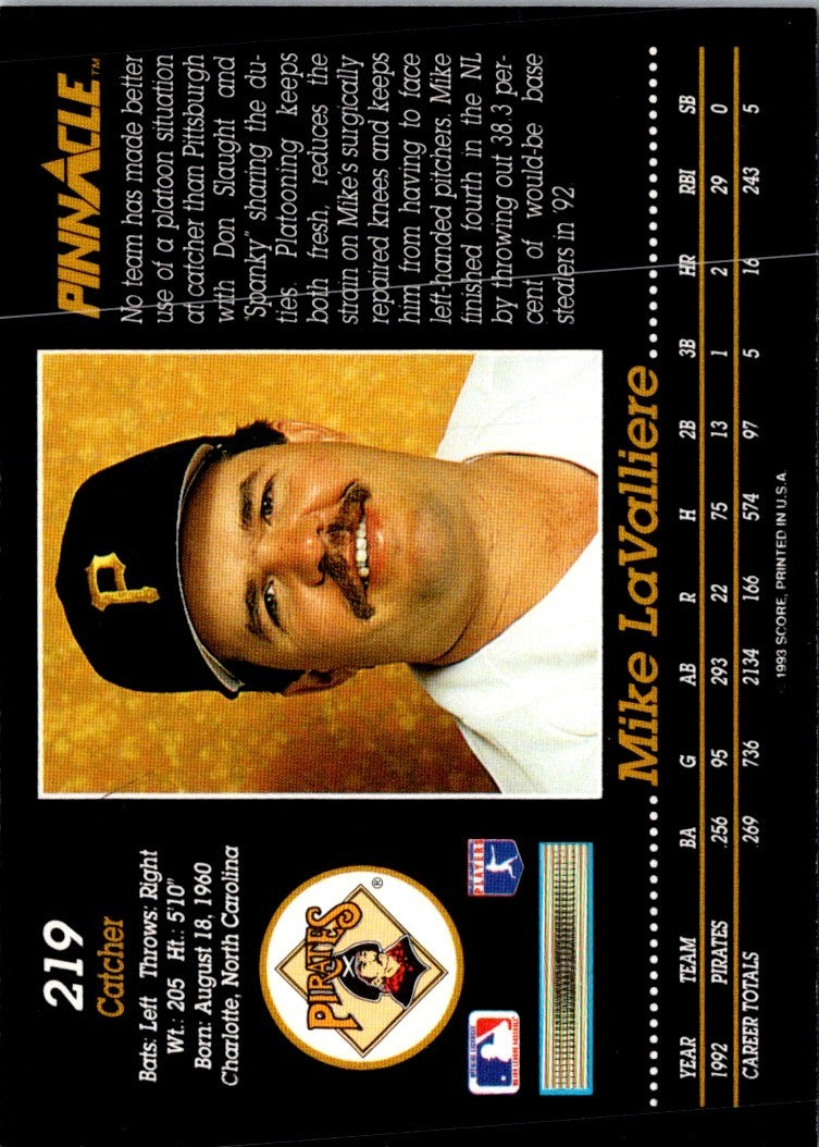1993 Pinnacle Mike LaValliere