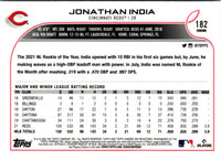 2022 Topps Chrome Jonathan India #182