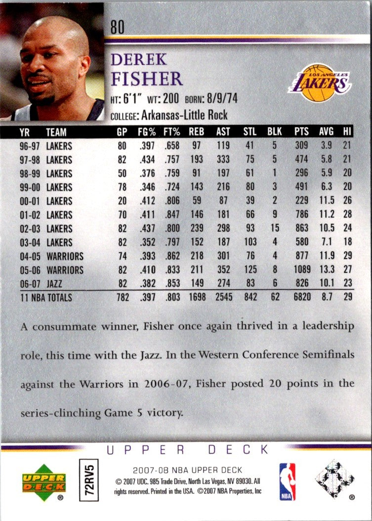2007 Upper Deck First Edition Derek Fisher