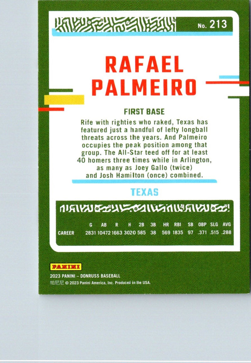 2023 Donruss Holo Blue Rafael Palmeiro