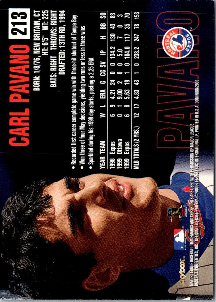 2000 SkyBox Dominion Carl Pavano