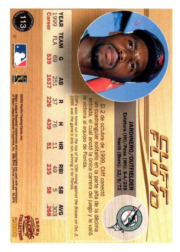 2000 Pacific Crown Collection Cliff Floyd