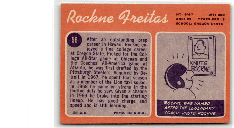 1970 Topps Rockne Freitas