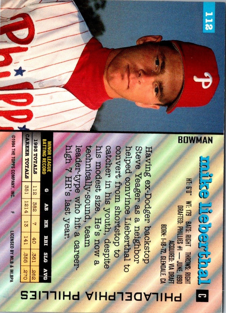 1994 Bowman Mike Lieberthal