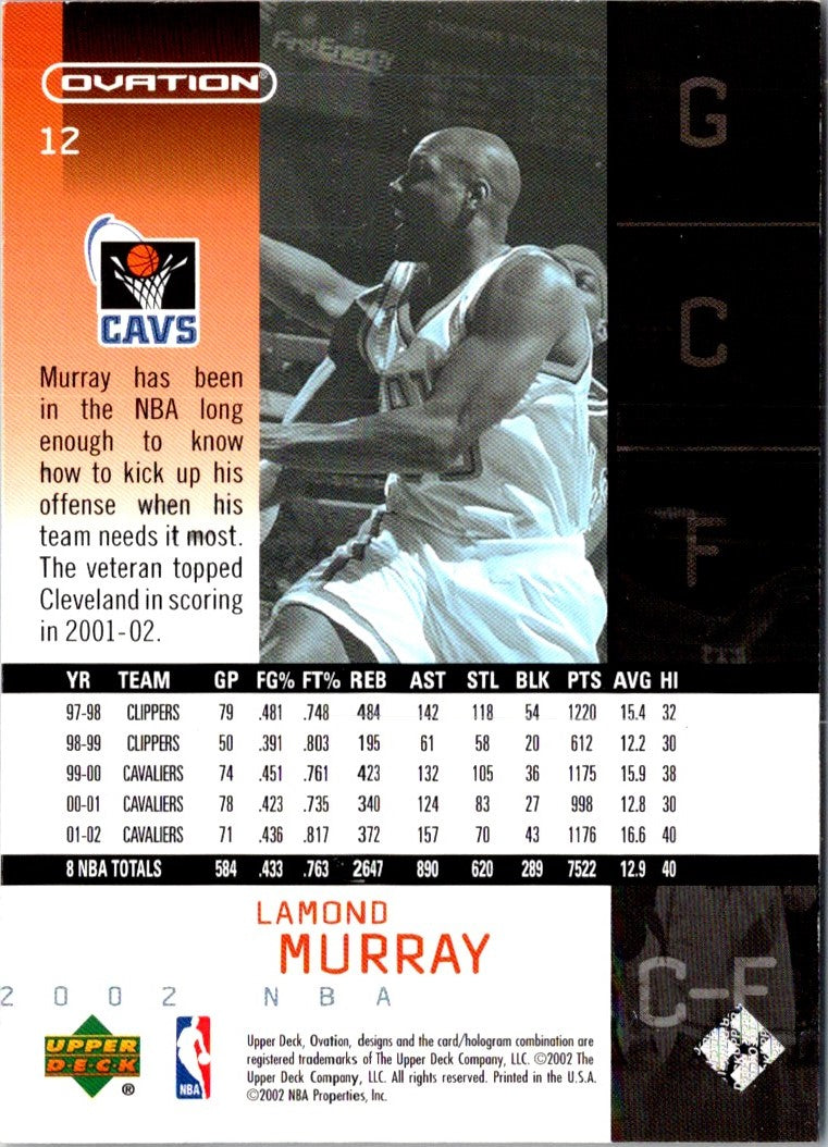 2002 Upper Deck Ovation Lamond Murray