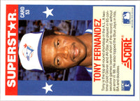 1989 Score Baseball's 100 Hottest Players Tony Fernandez #53
