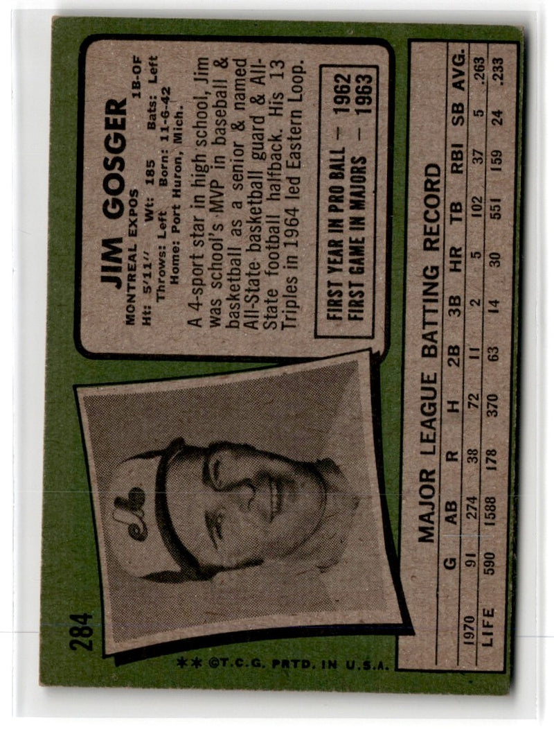 1971 Topps Jim Gosger