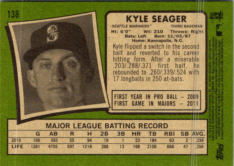 2020 Topps Heritage Kyle Seager