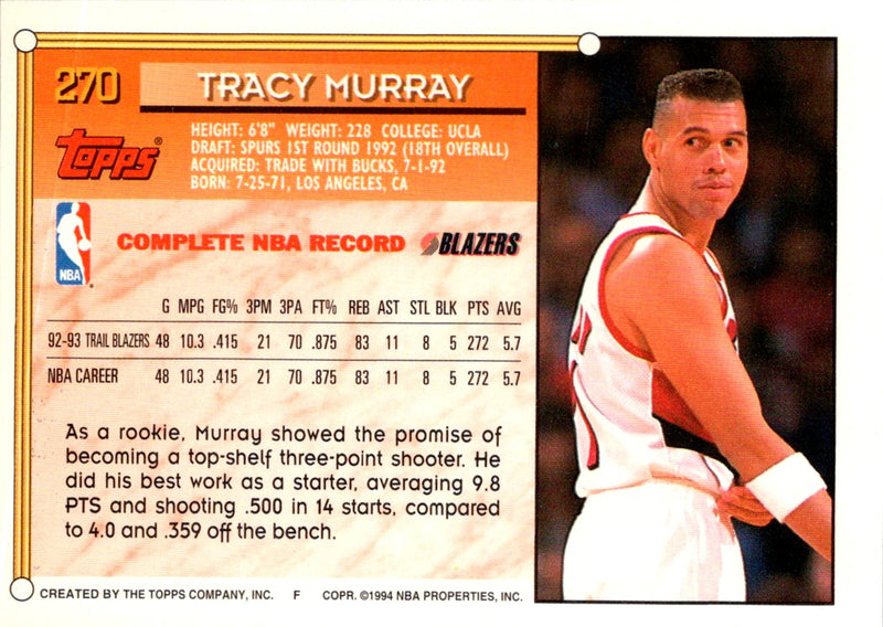1993 Topps Tracy Murray