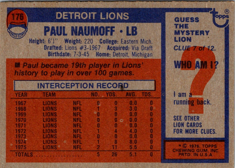 1976 Topps Paul Naumoff