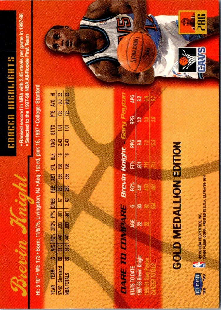 1998 Ultra Gold Medallion Brevin Knight