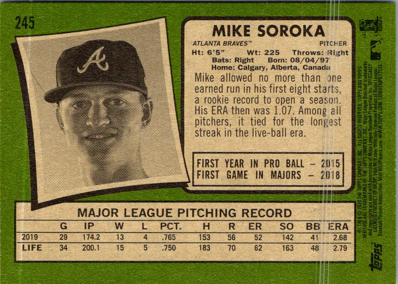 2020 Topps Heritage Mike Soroka