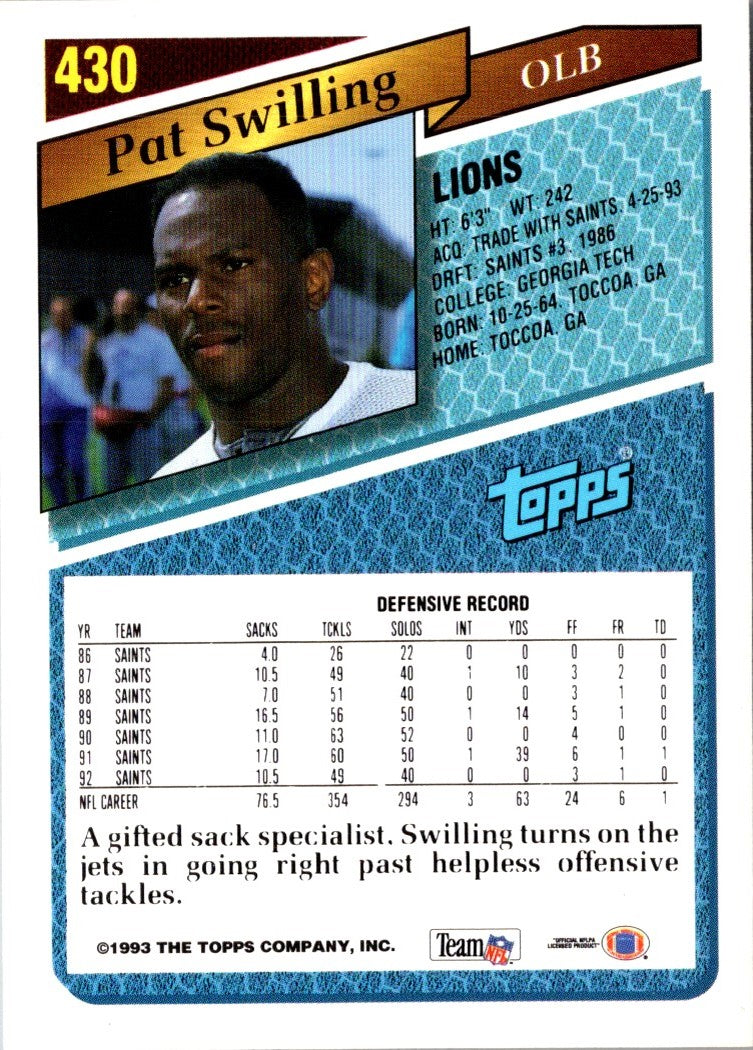 1993 Topps Pat Swilling