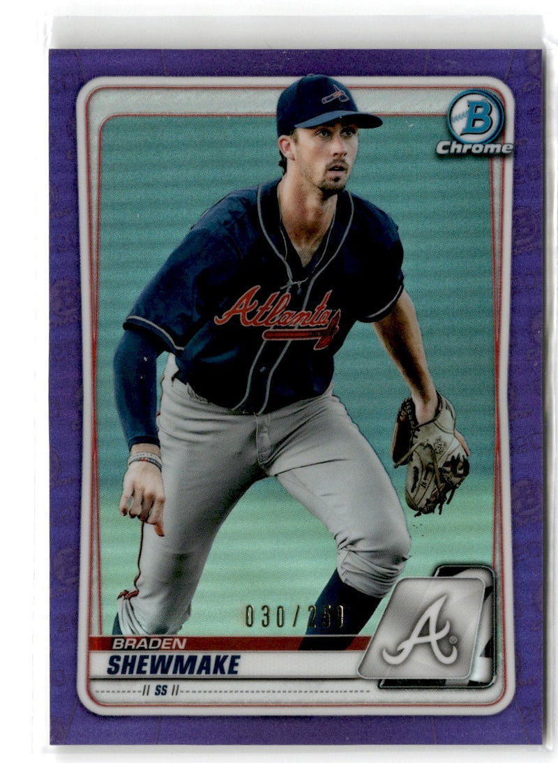 2020 Bowman Chrome Prospects Purple Braden Shewmake