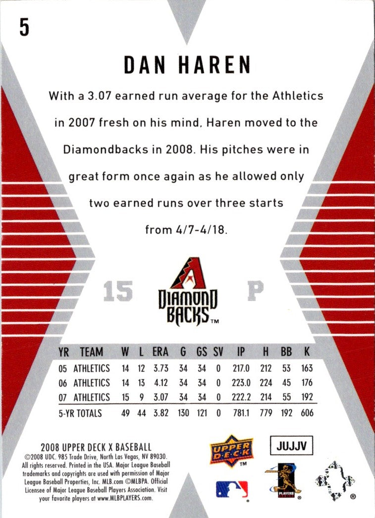 2008 Upper Deck X Dan Haren