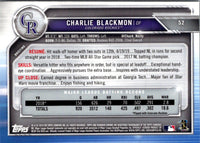 2019 Bowman Chrome Charlie Blackmon #52