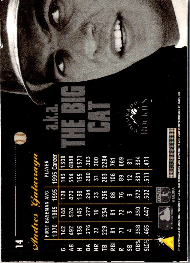 1996 Pinnacle Aficionado Andres Galarraga