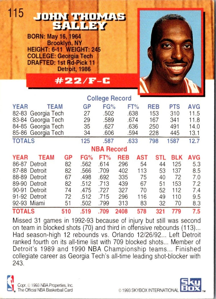 1993 Hoops John Salley