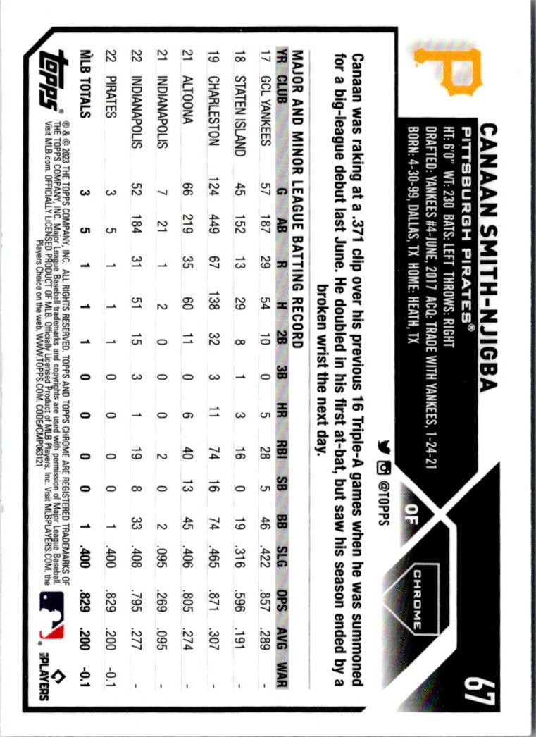 2023 Topps Chrome Canaan Smith-Njigba