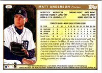 1999 Topps Matt Anderson #21