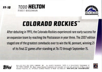 2019 Topps Franchise Feats Todd Helton #FF-10