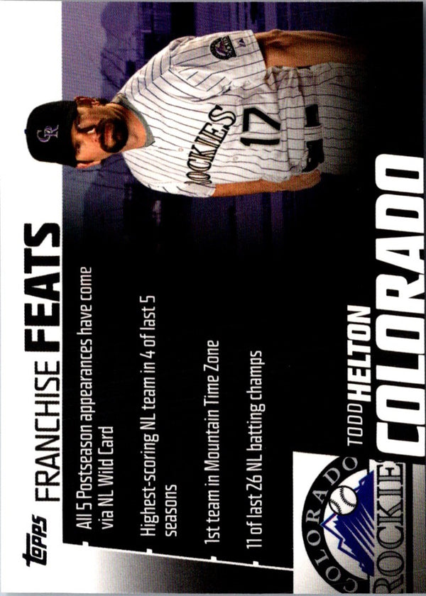 2019 Topps Franchise Feats Todd Helton #FF-10