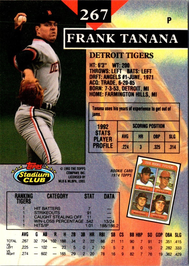 1993 Stadium Club Frank Tanana