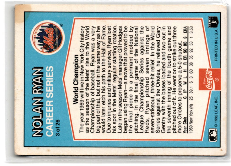 1992 Donruss Coca-Cola Nolan Ryan Nolan Ryan