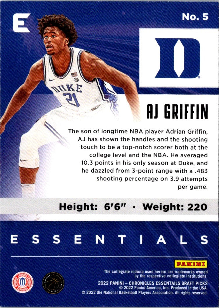 2022 Panini Chronicles Draft Picks AJ Griffin