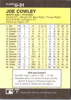 1986 Fleer Update Joe Cowley #U-31