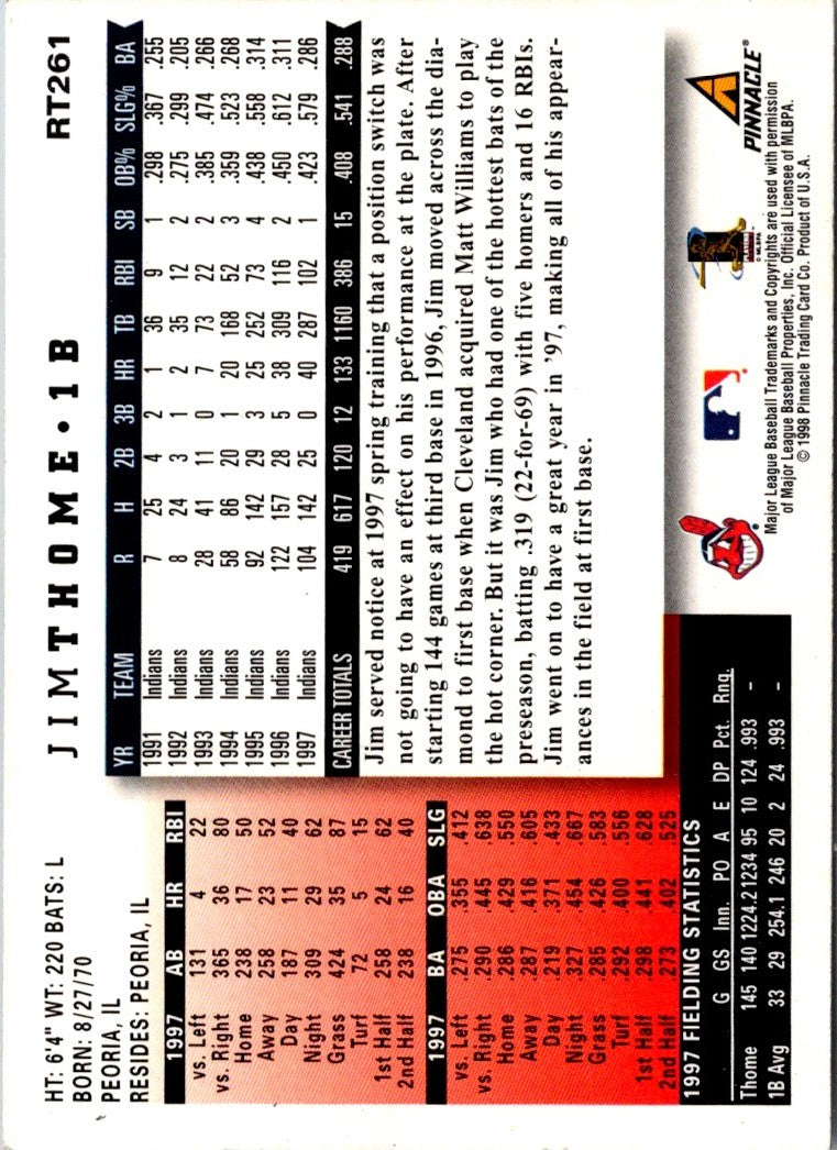 1998 Score Rookie & Traded Jim Thome