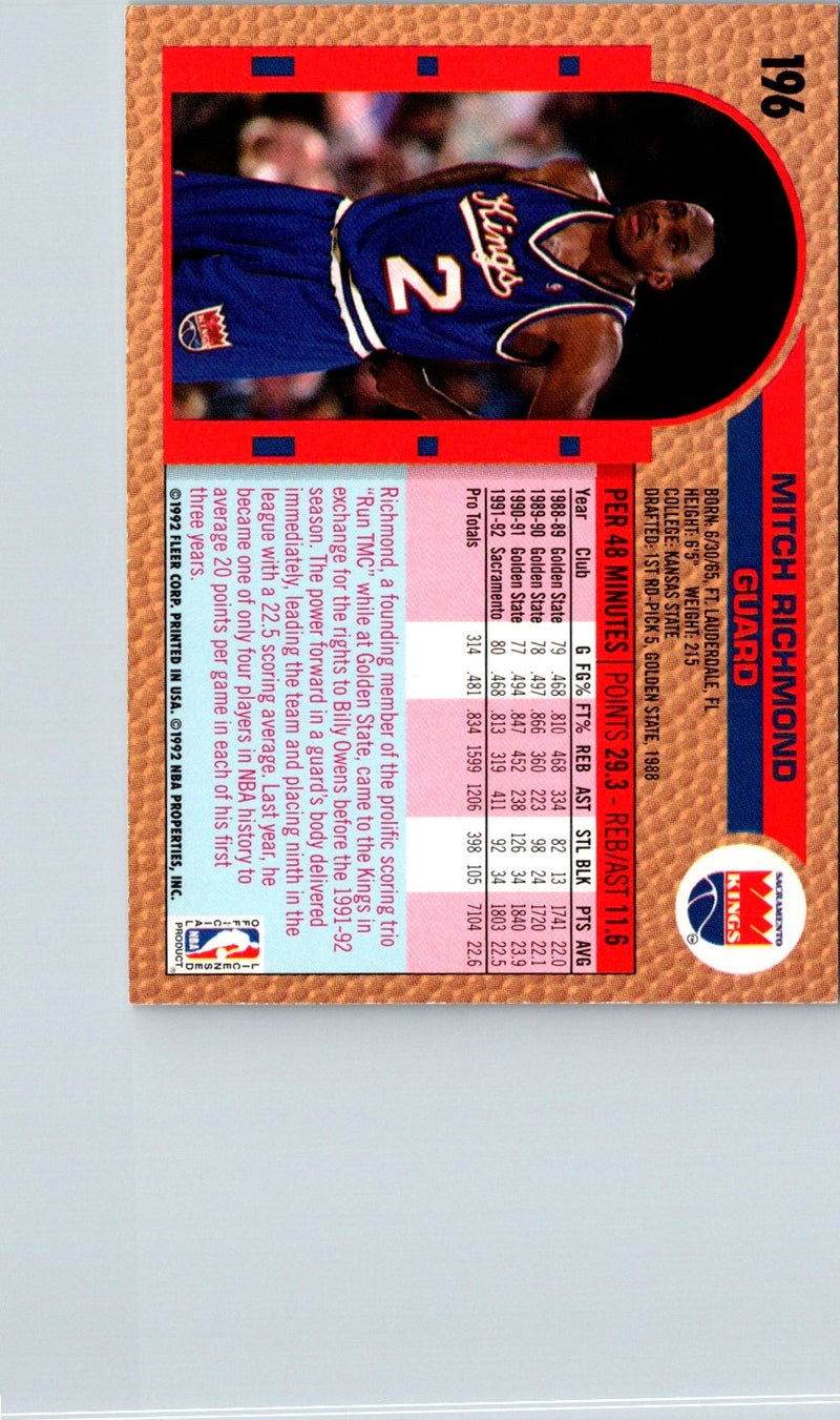1992 Fleer Mitch Richmond