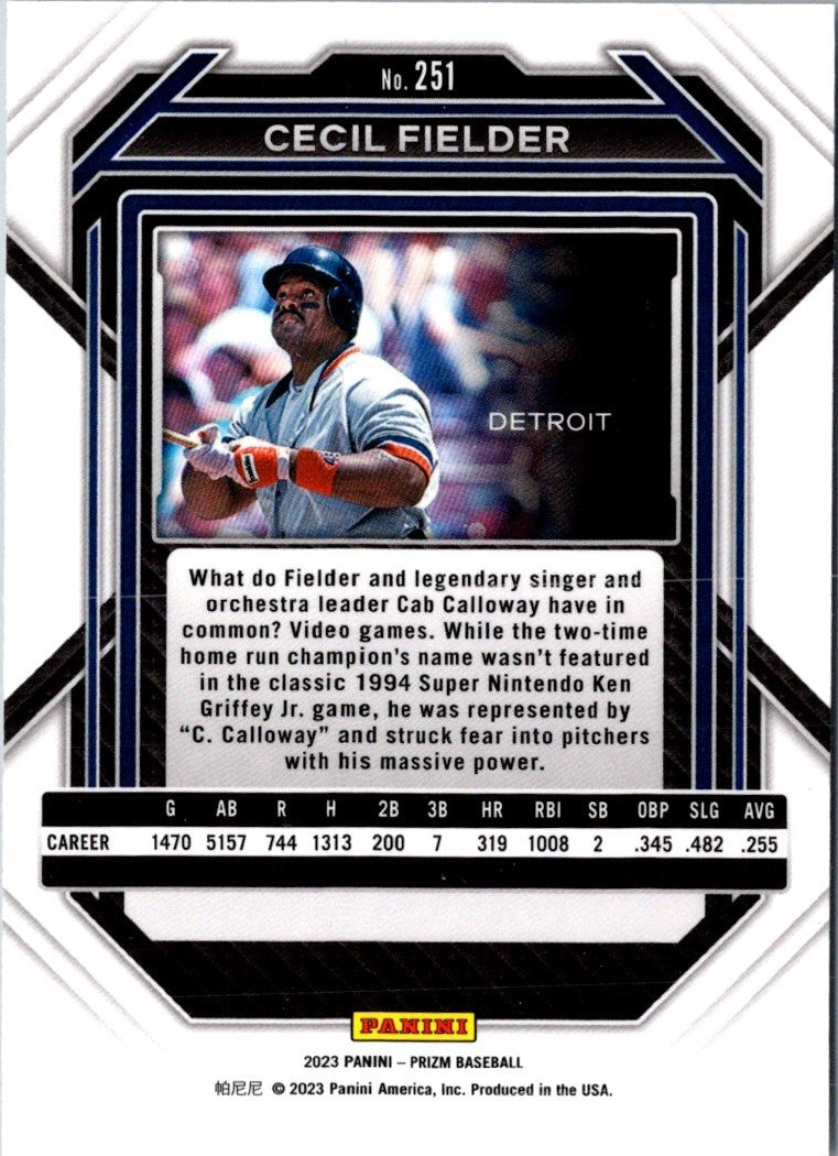 2023 Panini Prizm Blue Ice Cecil Fielder