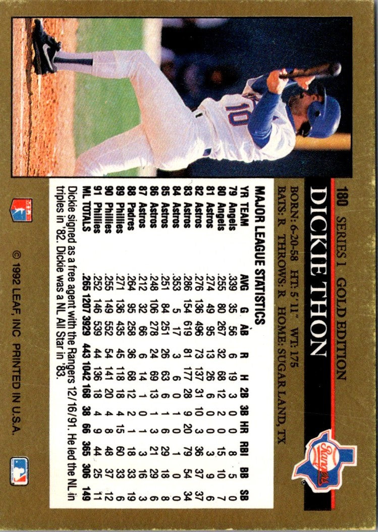 1992 Leaf Black Gold Dickie Thon