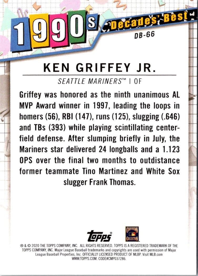 2020 Topps Decades' Best Ken Griffey Jr.