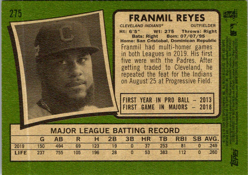 2020 Topps Heritage Franmil Reyes