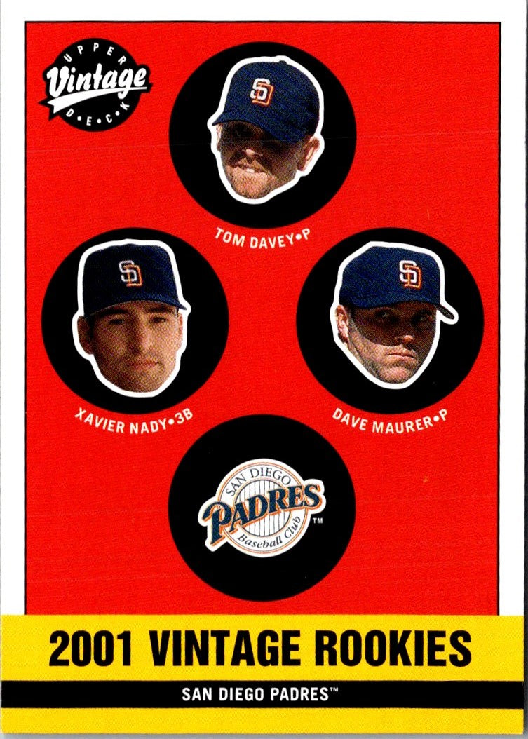 2001 Upper Deck Vintage Tom Davey/Xavier Nady/Dave Maurer