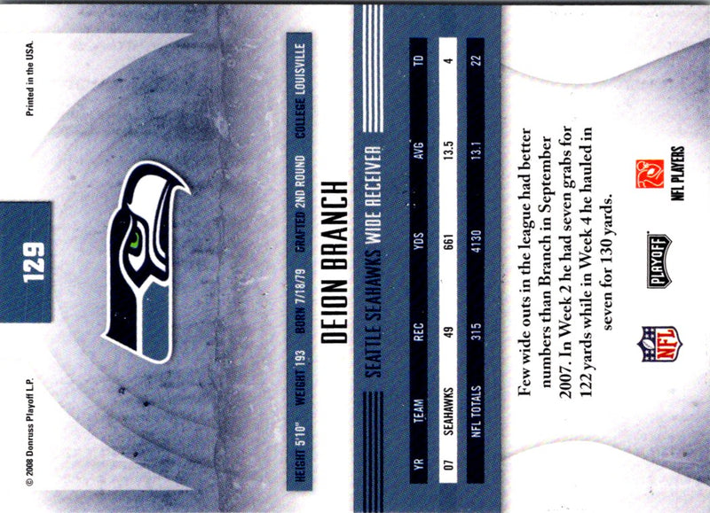 2008 Playoff Absolute Memorabilia Deion Branch