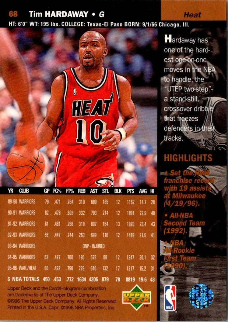 1996 Upper Deck Tim Hardaway