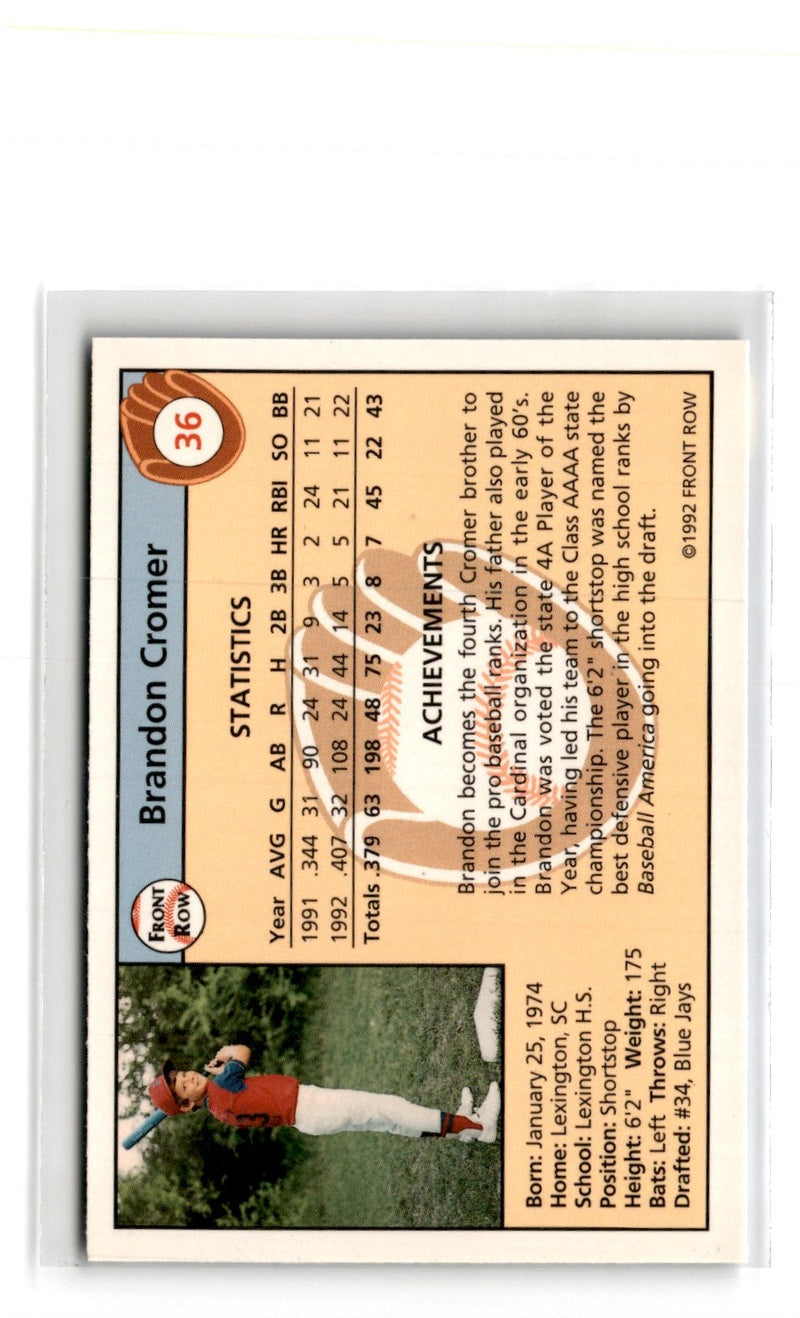 1992 Front Row Draft Picks Gold Brandon Cromer