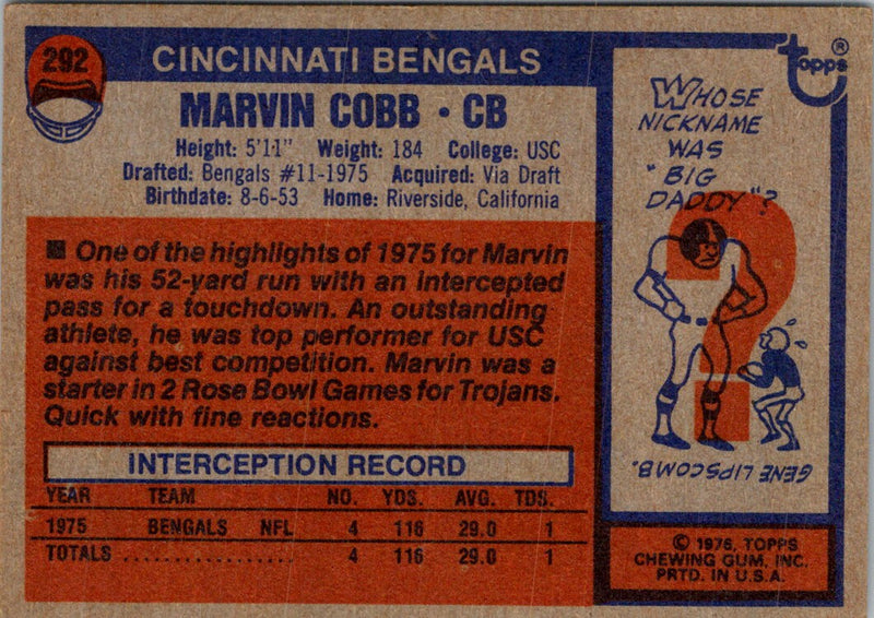 1976 Topps Marvin Cobb