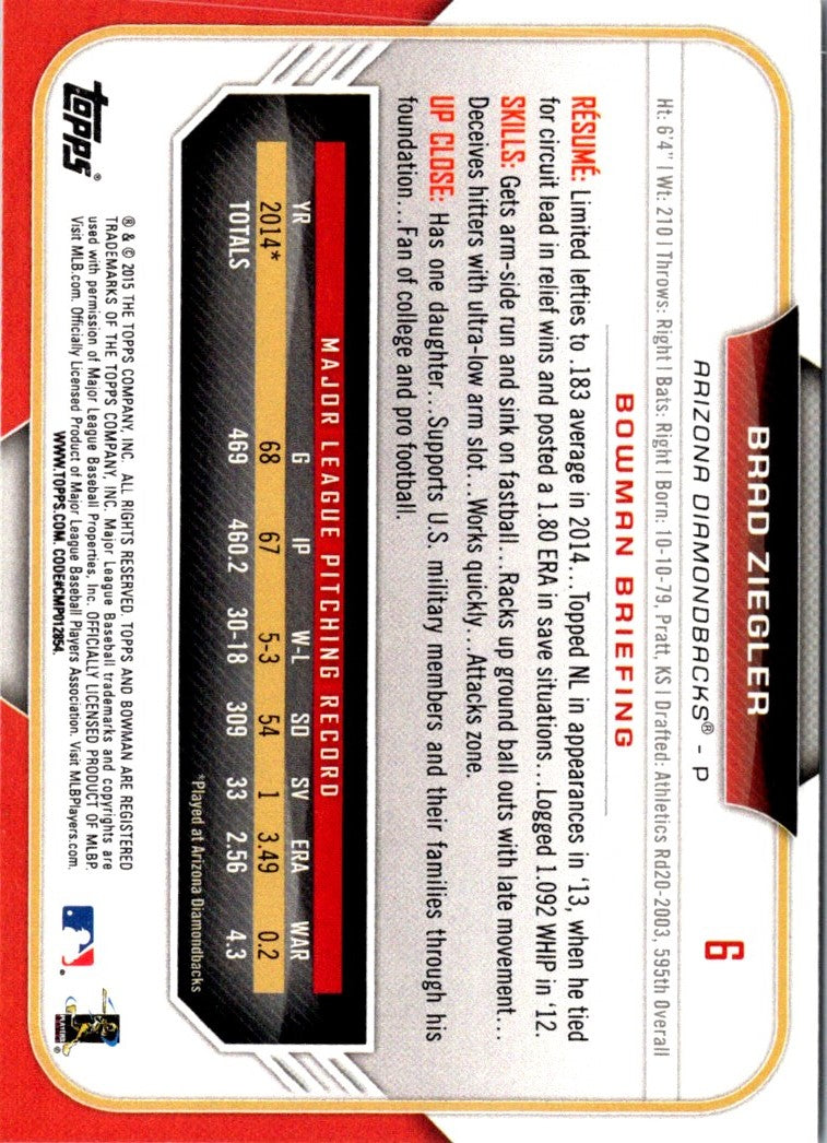 2015 Bowman Brad Ziegler