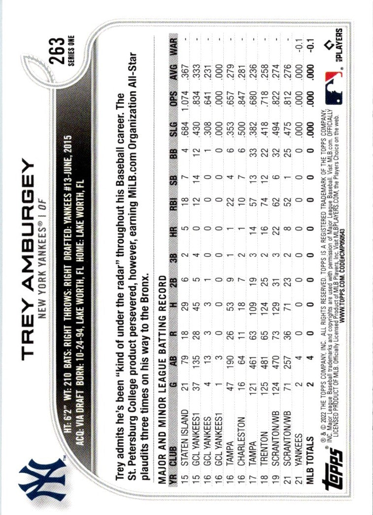 2022 Topps Trey Amburgey